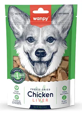 Wanpy Dog Сублимированное лакомство для собак "Куриная печень"