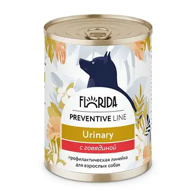 Florida Preventive Line консервы Urinary для собак "Профилактика образования мочевых камней" с говядиной