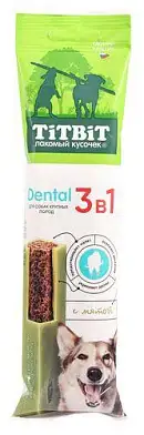 TiTBiT лакомство для собак крупных пород Dental 3в1 с мятой