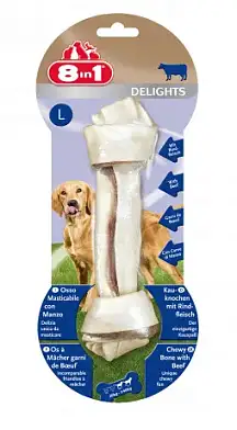 8in1 DELIGHTS Beef L лакомство для собак крупных пород косточка с говядиной