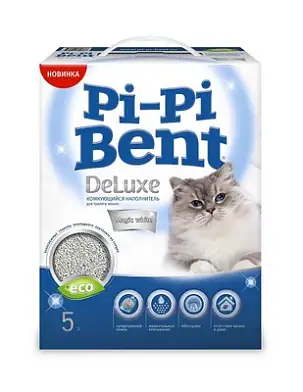 Pi-Pi-Bent комкующийся наполнитель для кошек "Делюкс Magic White" (коробка)