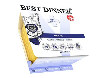 Best Dinner Exclusive Vet Profi Renal влажный корм для взрослых кошек при почечной недостаточности паштет с ягненком (ламистер)