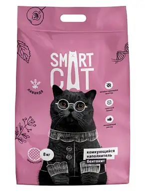 Smart Cat комкующийся наполнитель для кошек, глиняный с ароматом лаванды