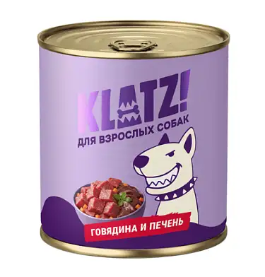 KLATZ! консервы для взрослых собак всех пород с говядиной и печенью